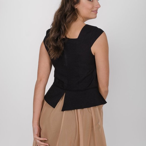 Black bustier with lace and sweetheart neckline - Picture 2 of 4
